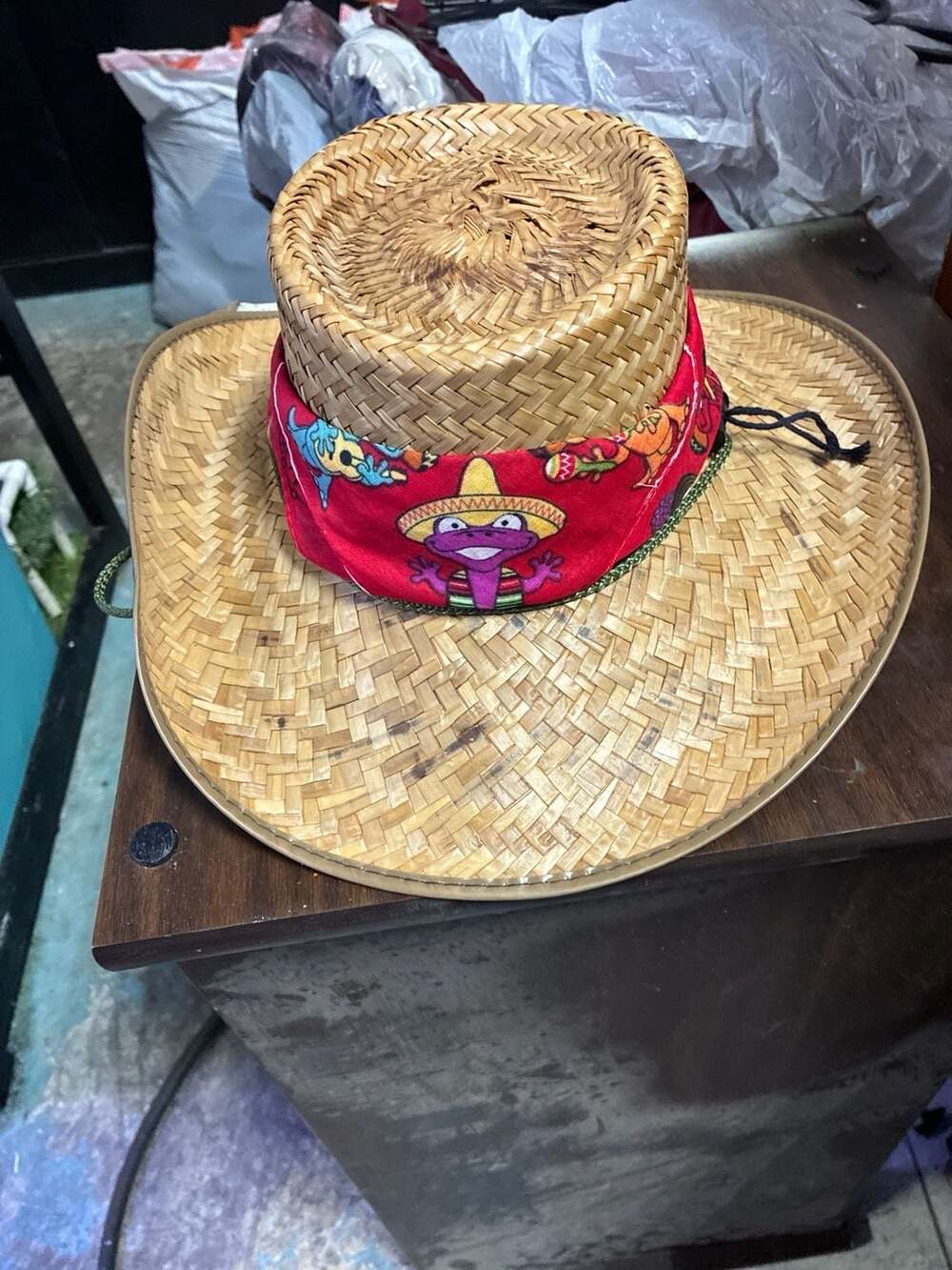 Funky Straw Cowboy Hat Bandana Ribbon